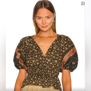 Ulla Johnson Leopard Print Puff Sleeve Blouse